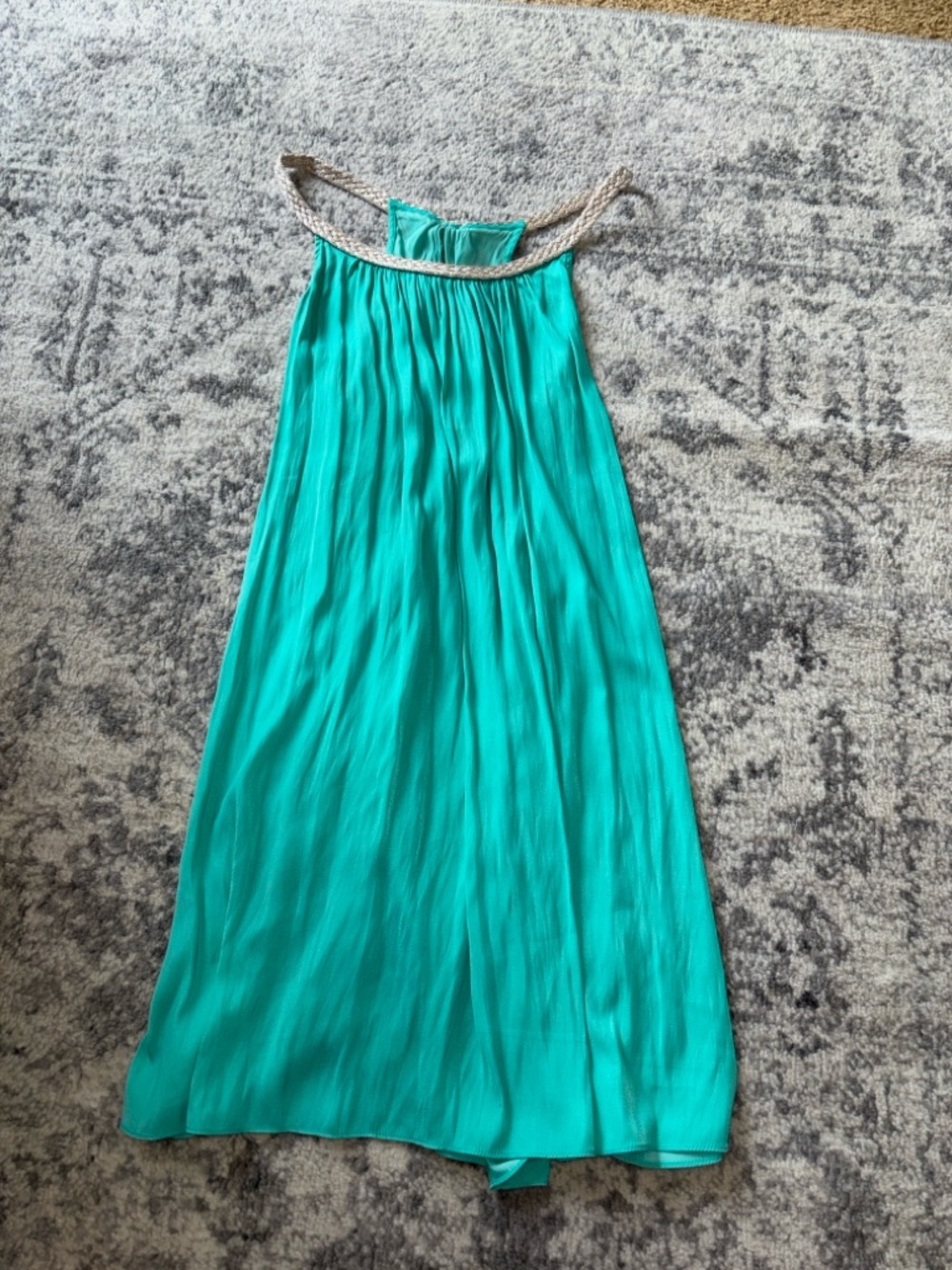 Lilly Pulitzer XS Teal Dress with Gold Neckline